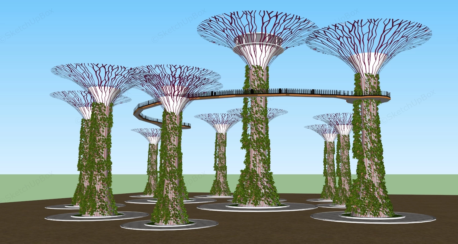 Gardens By The Bay Supertree Grove sketchup model preview - SketchupBox