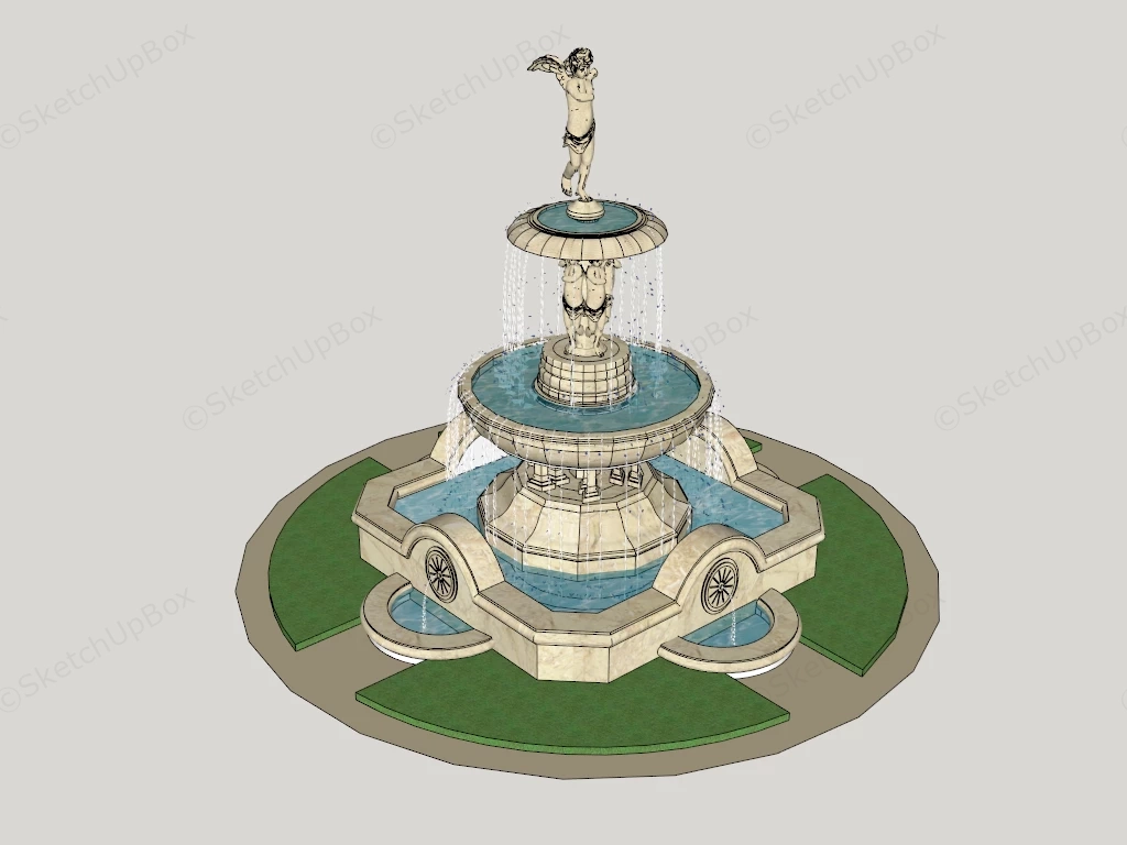 Cherub Water Fountain sketchup model preview - SketchupBox