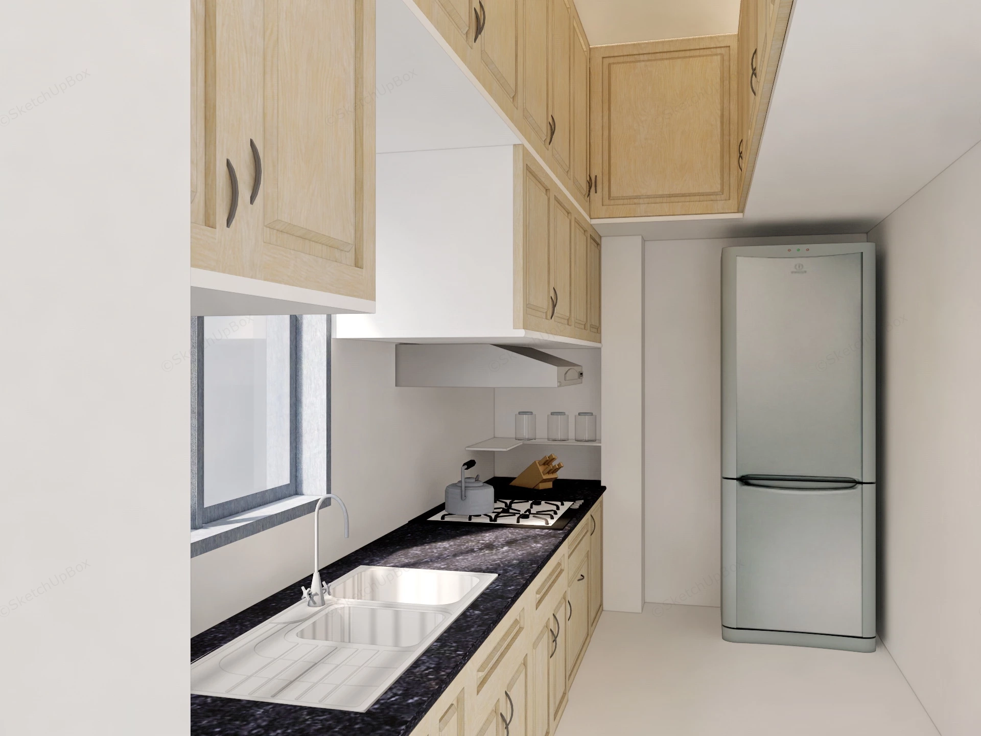 Small Narrow Kitchen Design Idea sketchup model preview - SketchupBox
