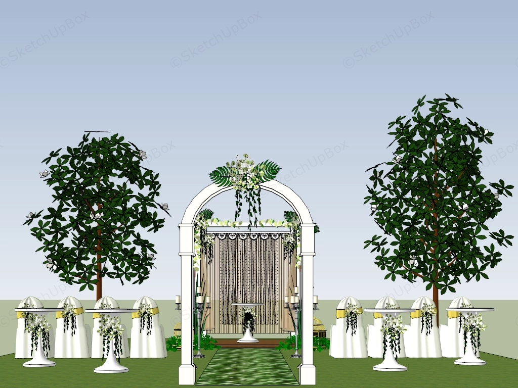 Outdoor Garden Wedding Venue sketchup model preview - SketchupBox