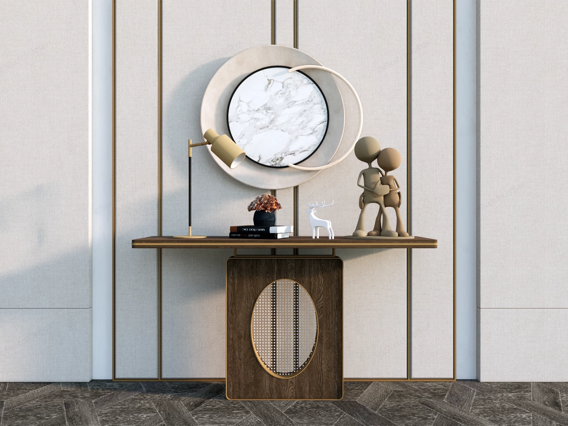 Unique Entryway Console Table sketchup model preview - SketchupBox