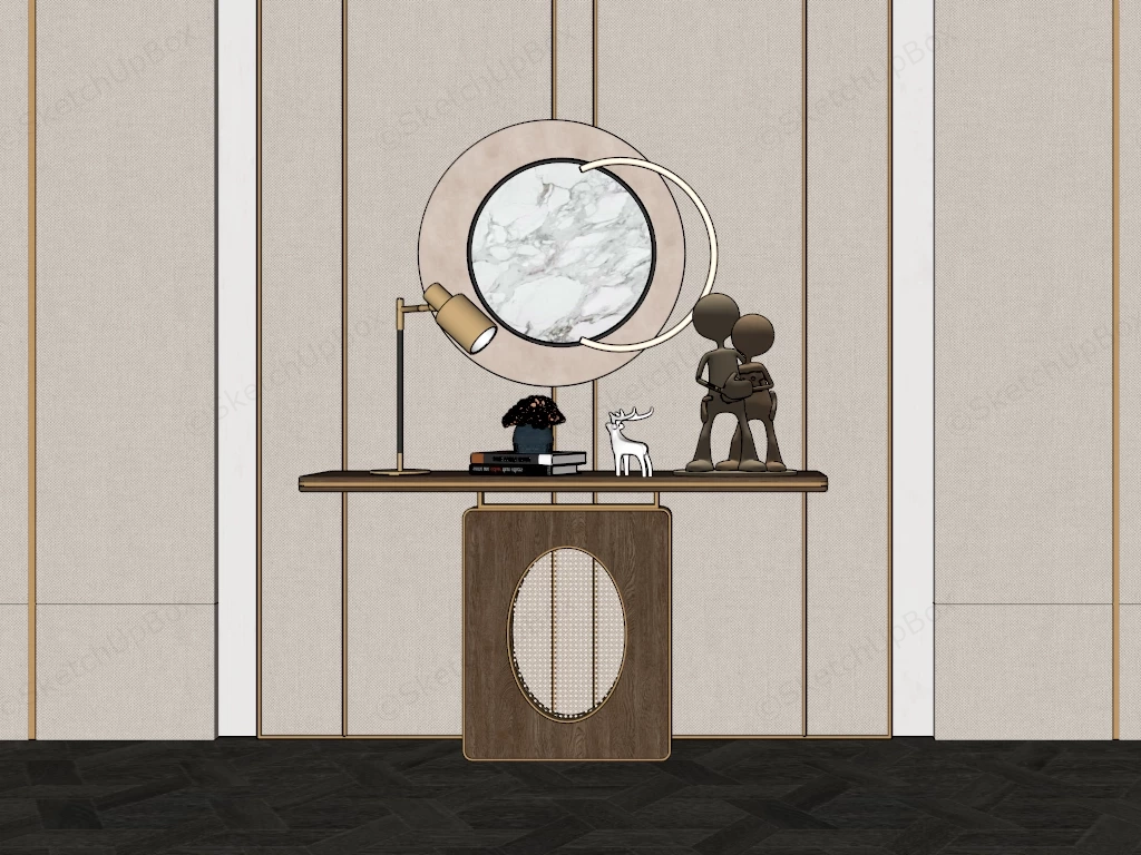 Unique Entryway Console Table sketchup model preview - SketchupBox