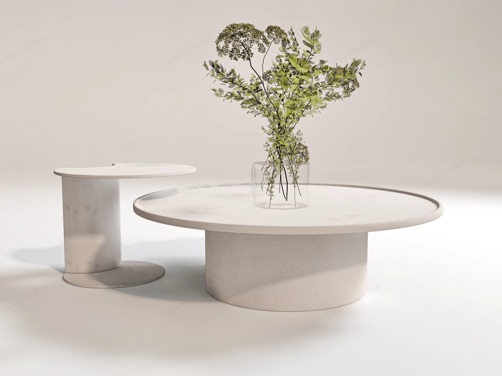 Round Nesting Coffee Table sketchup model preview - SketchupBox