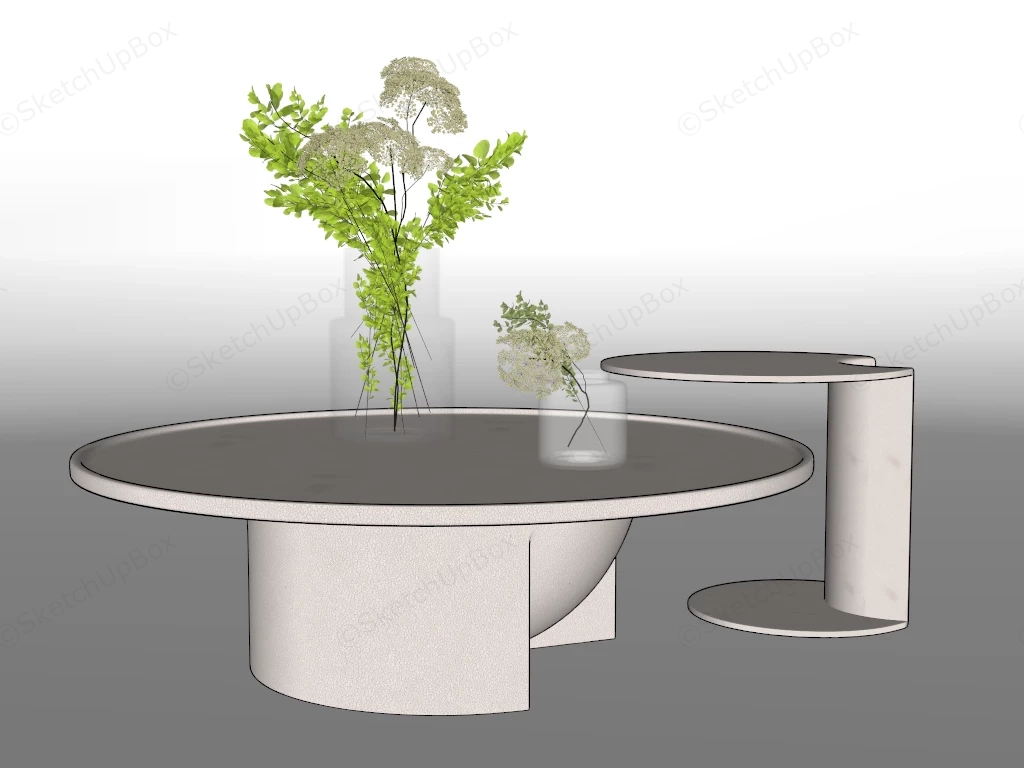Round Nesting Coffee Table sketchup model preview - SketchupBox