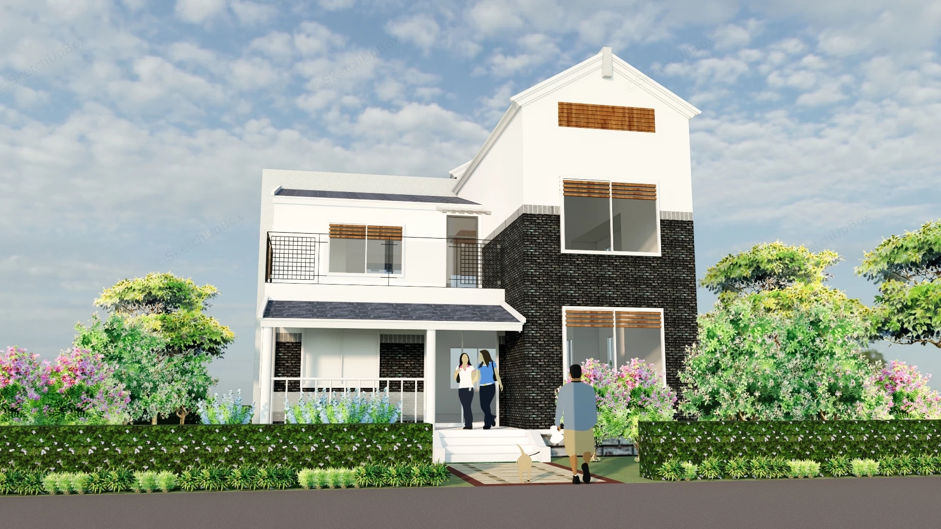 Countryside House sketchup model preview - SketchupBox