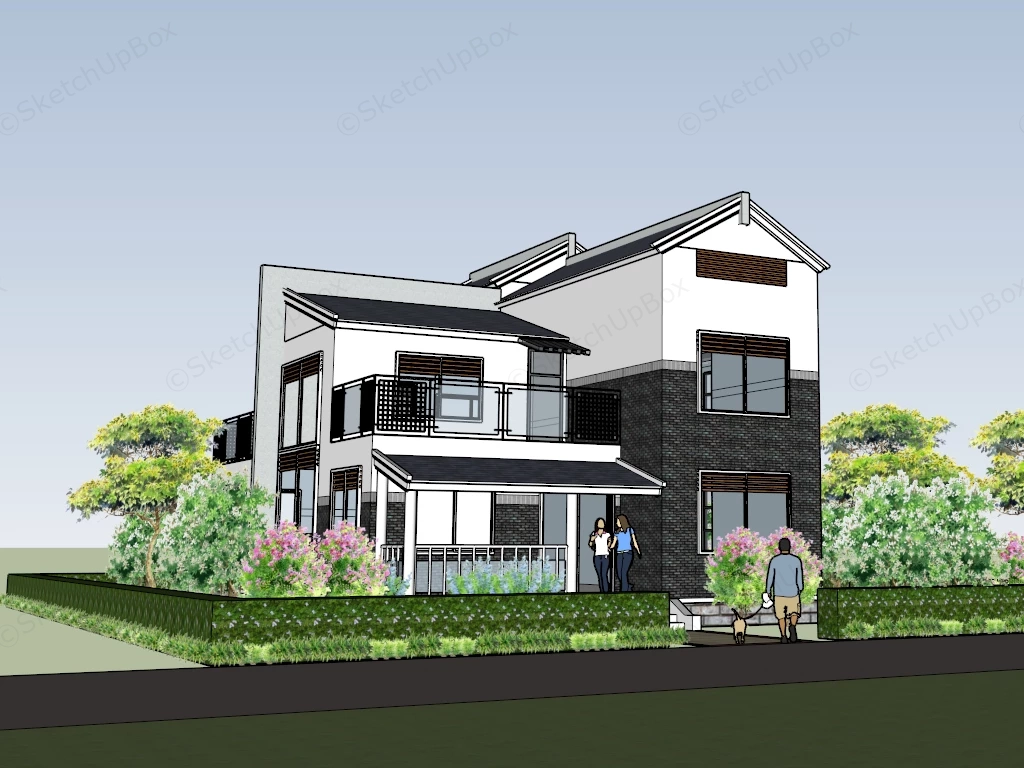 Countryside House sketchup model preview - SketchupBox
