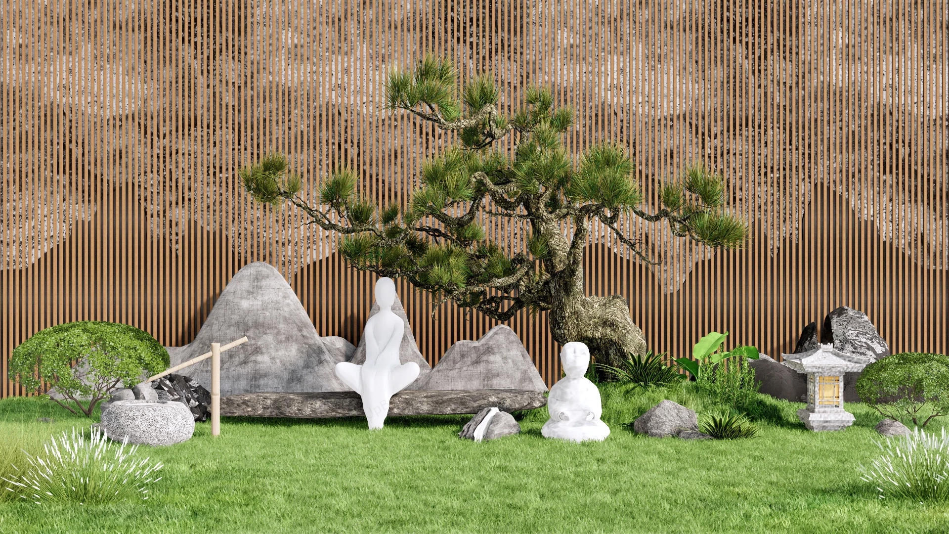 Zen Garden Landscape Ideas sketchup model preview - SketchupBox