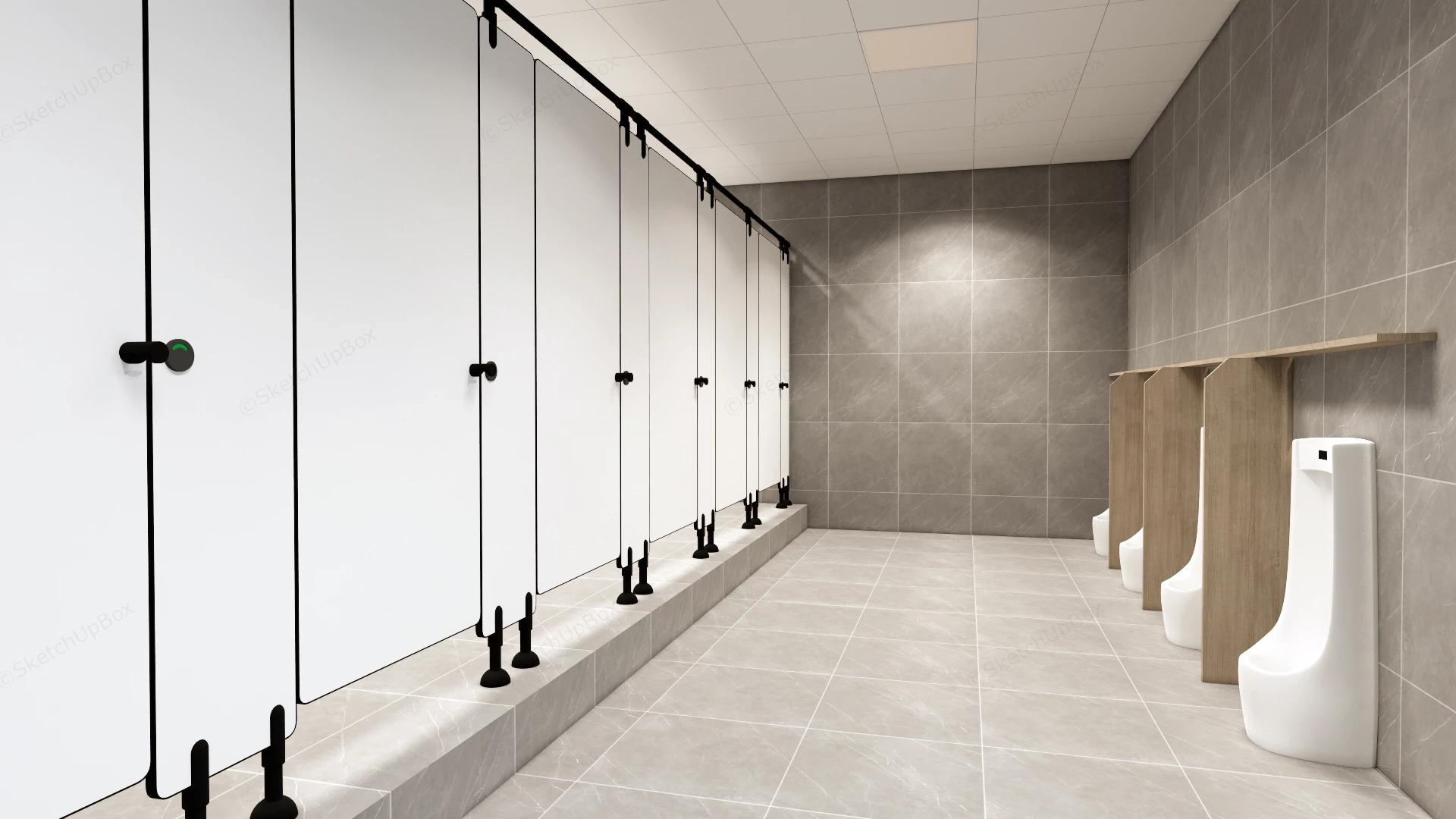 Mens Public Toilet sketchup model preview - SketchupBox