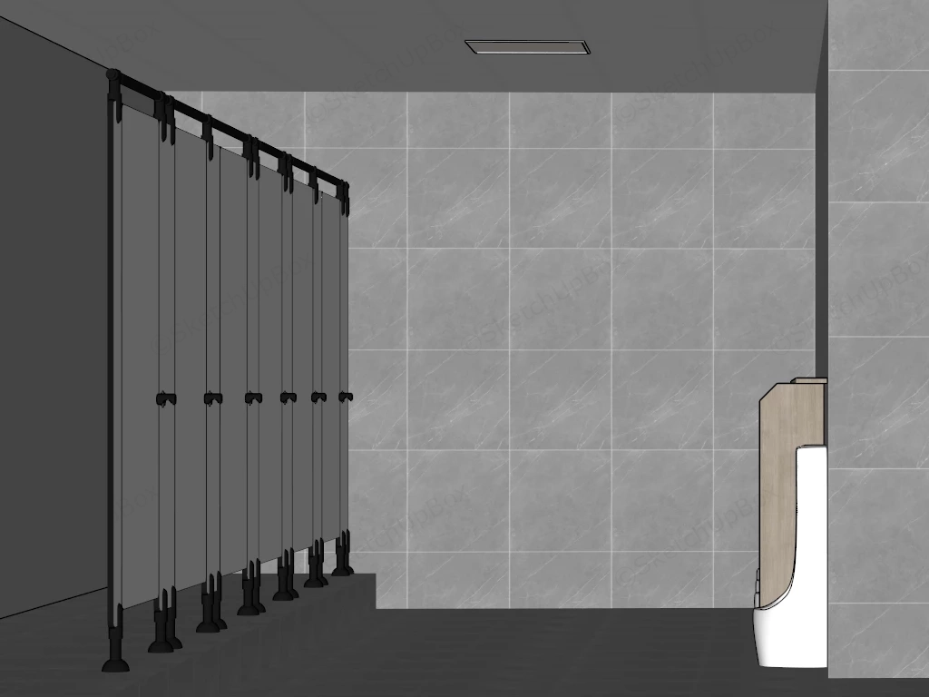 Mens Public Toilet sketchup model preview - SketchupBox
