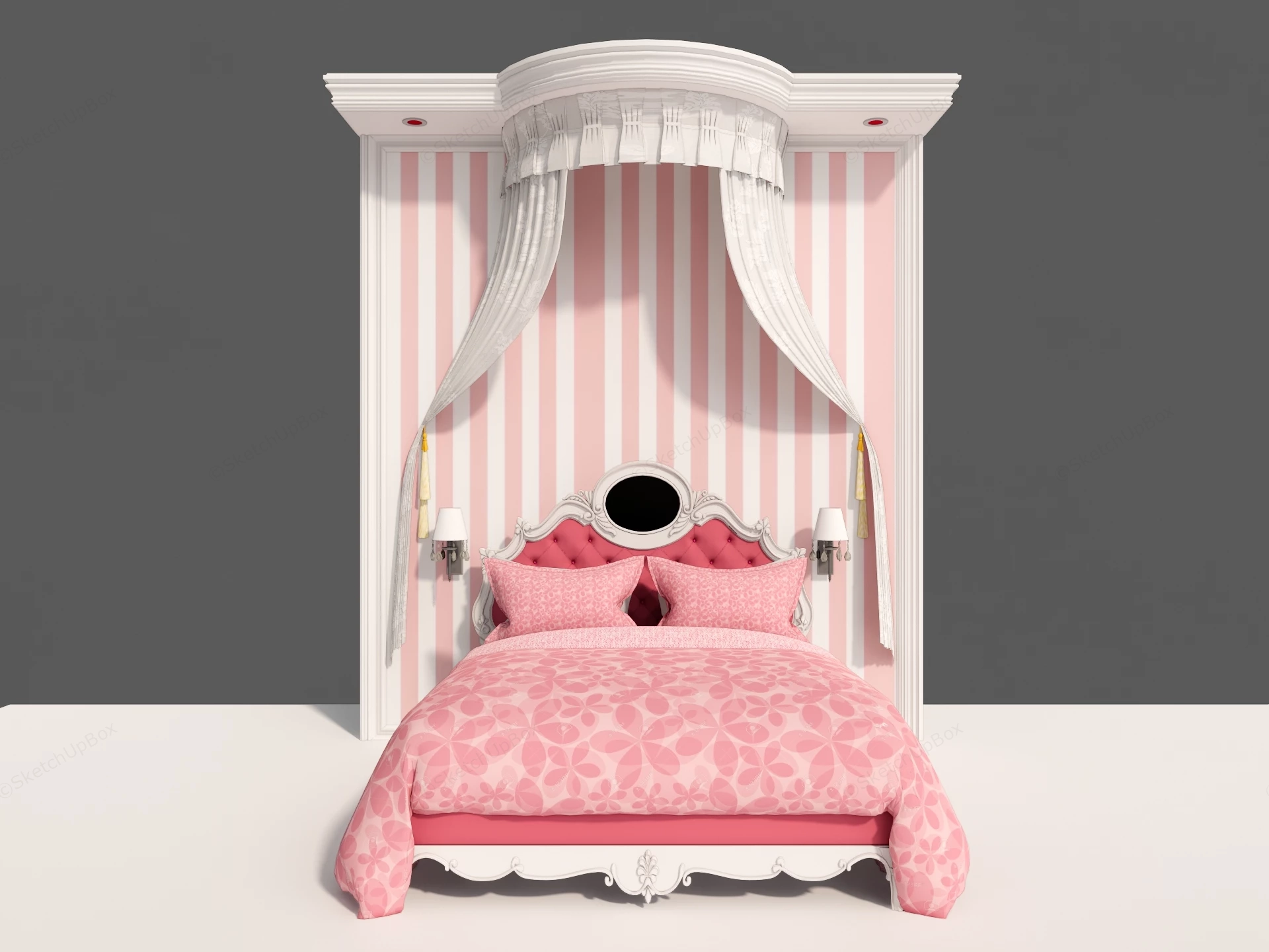 Princess Bed sketchup model preview - SketchupBox