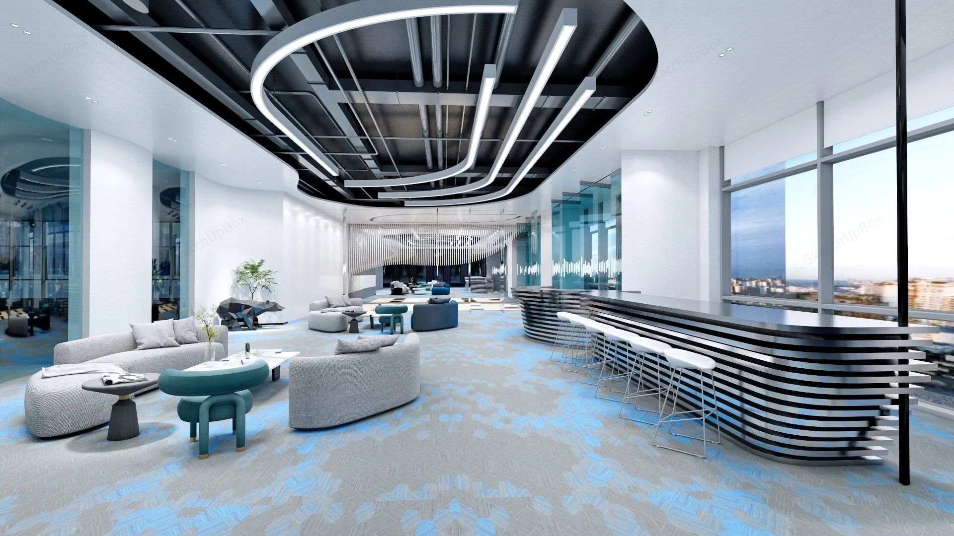 Creative Office Break Room Idea sketchup model preview - SketchupBox