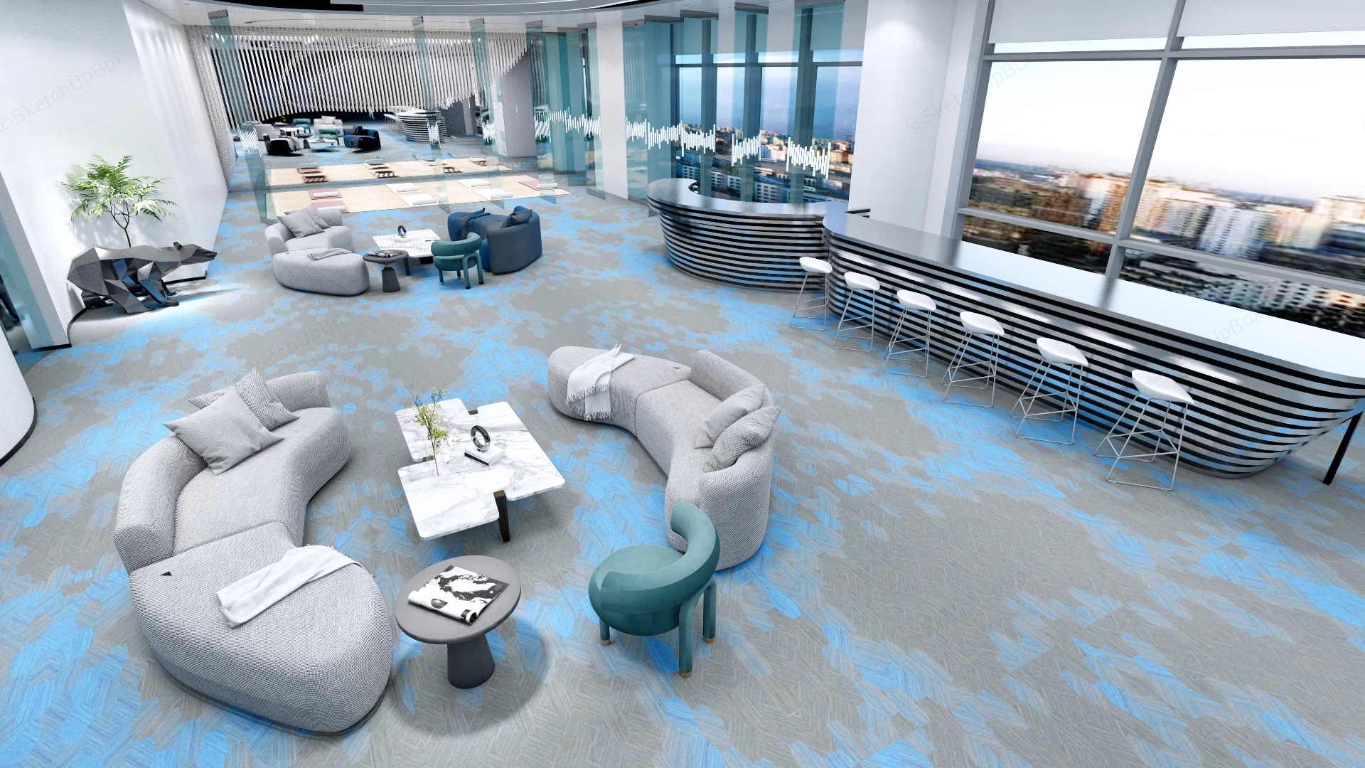 Creative Office Break Room Idea sketchup model preview - SketchupBox
