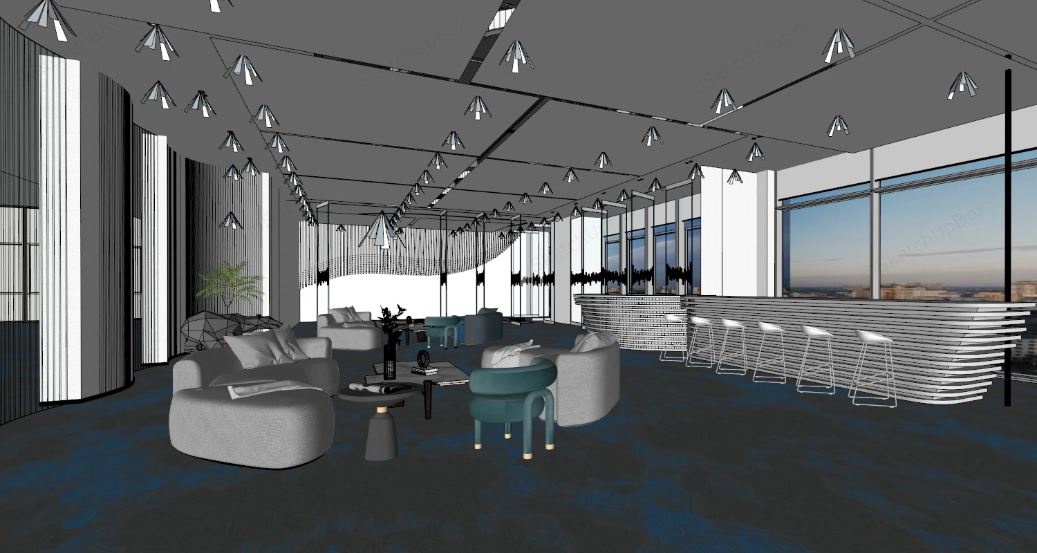 Creative Office Break Room Idea sketchup model preview - SketchupBox