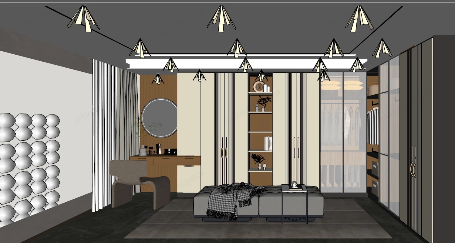 Dressing Room Closet Design sketchup model preview - SketchupBox