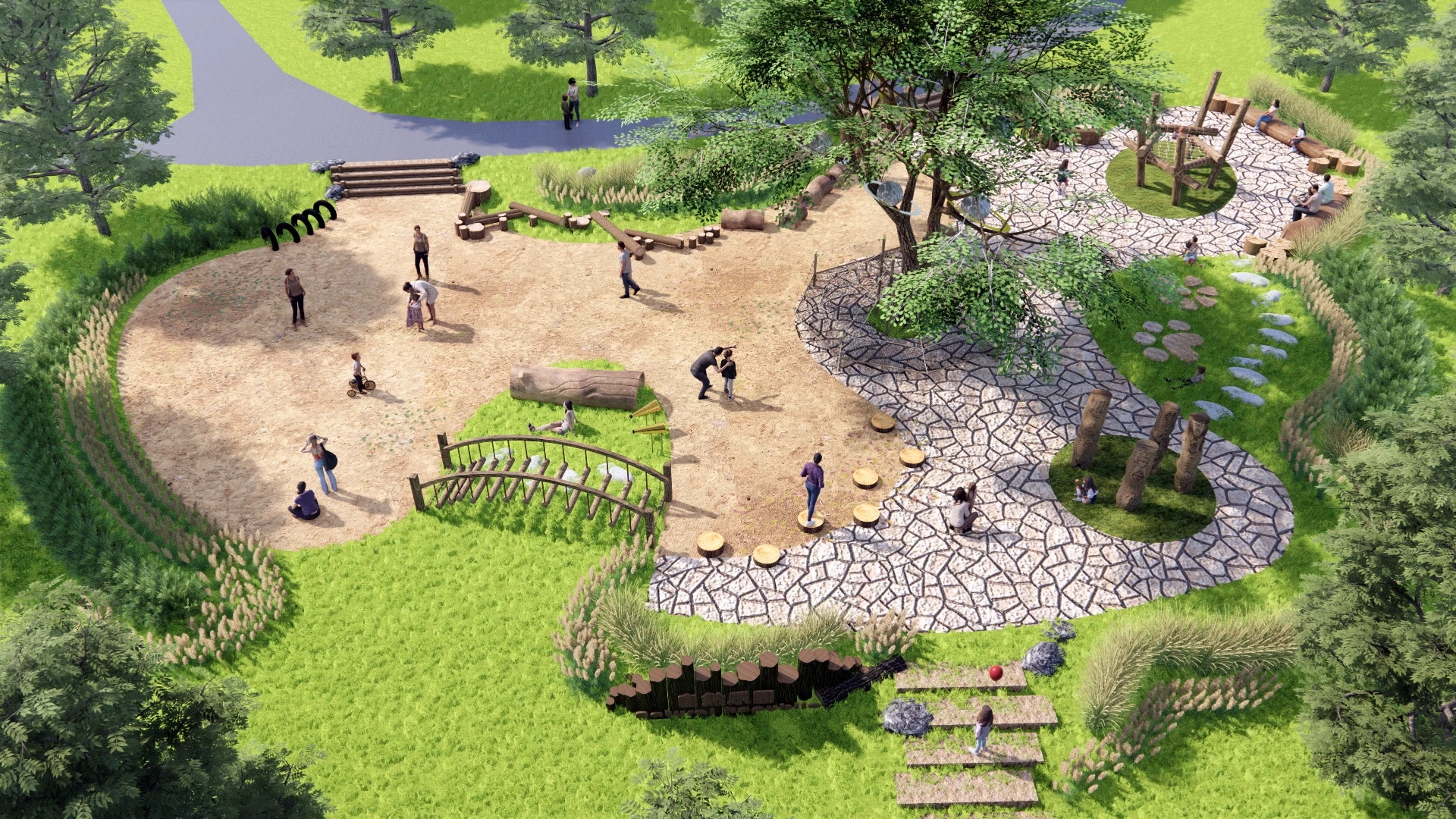 Natural Wood Playground sketchup model preview - SketchupBox