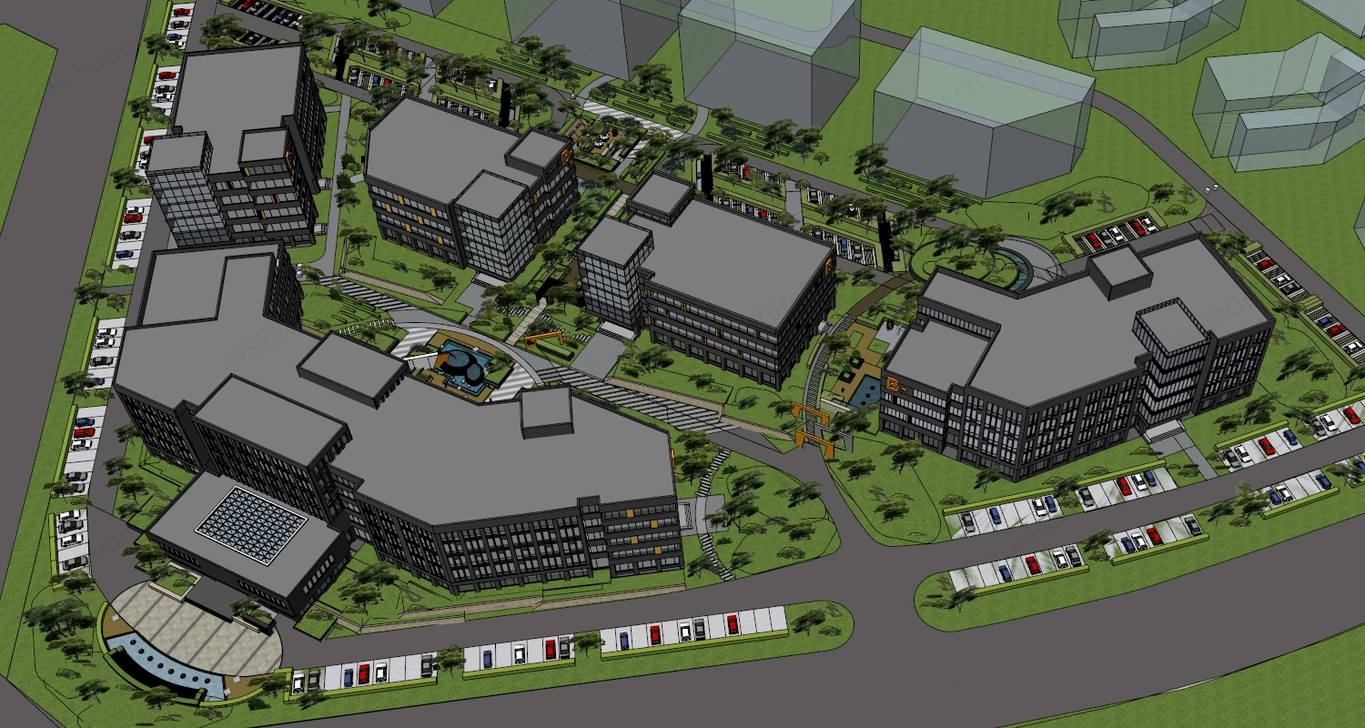 Science Park Plan sketchup model preview - SketchupBox