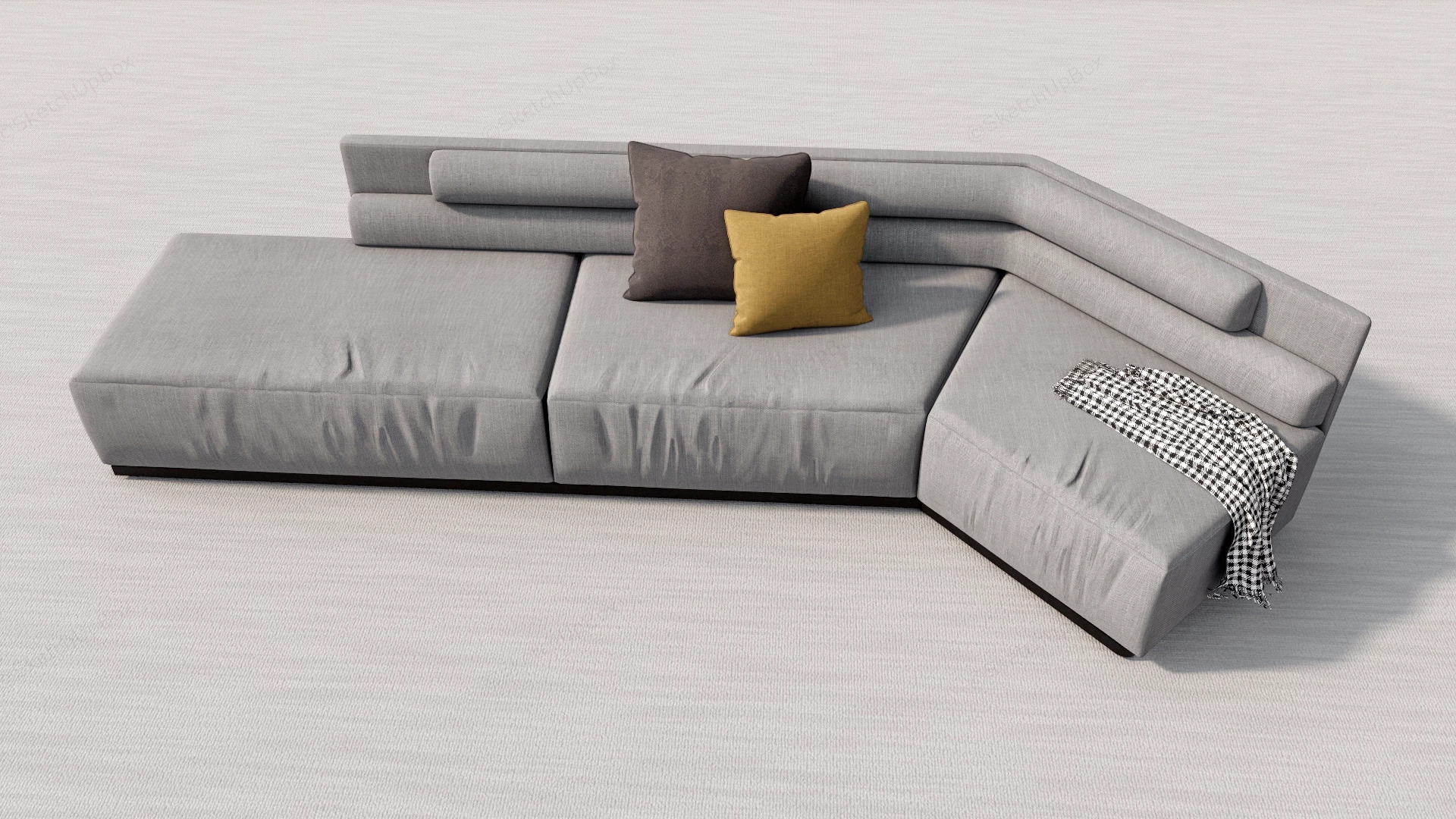 Modular Sectional Couch sketchup model preview - SketchupBox