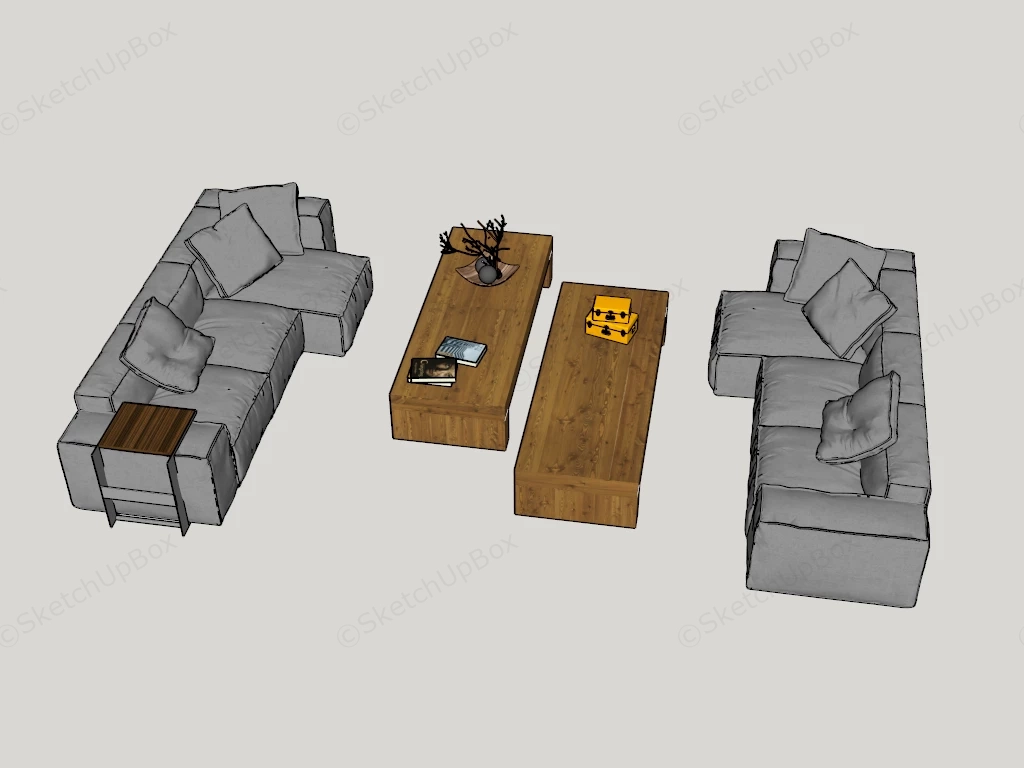 Couch & Coffee Tables sketchup model preview - SketchupBox
