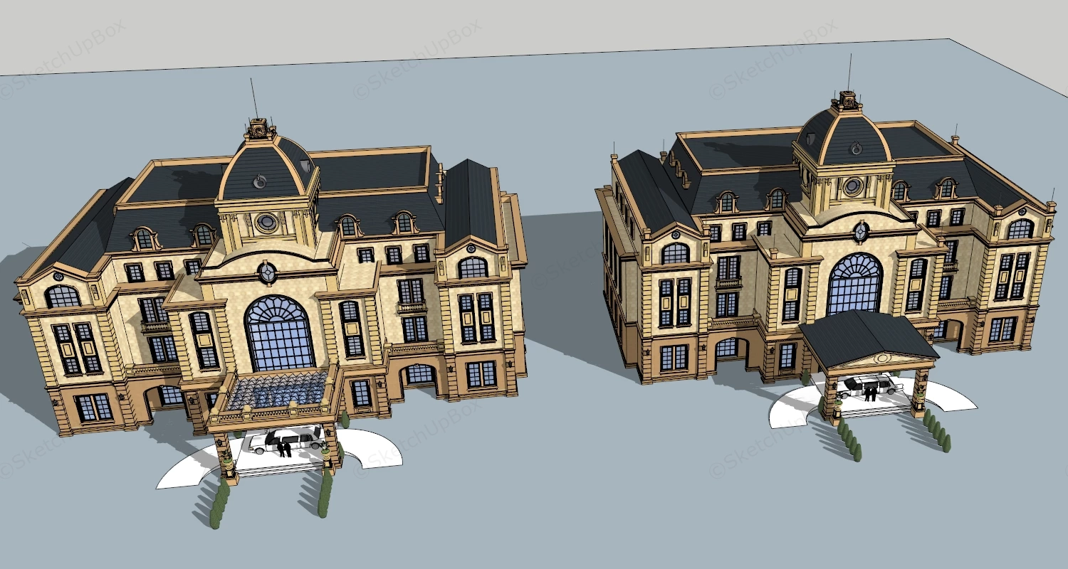 Classic Luxury Mansion Exterior sketchup model preview - SketchupBox