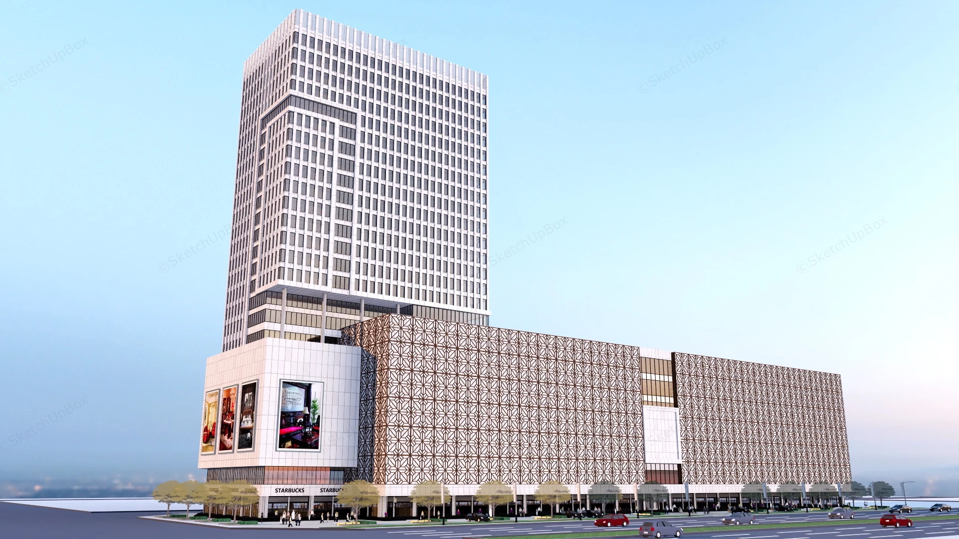 Modern Office & Commercial Centre sketchup model preview - SketchupBox