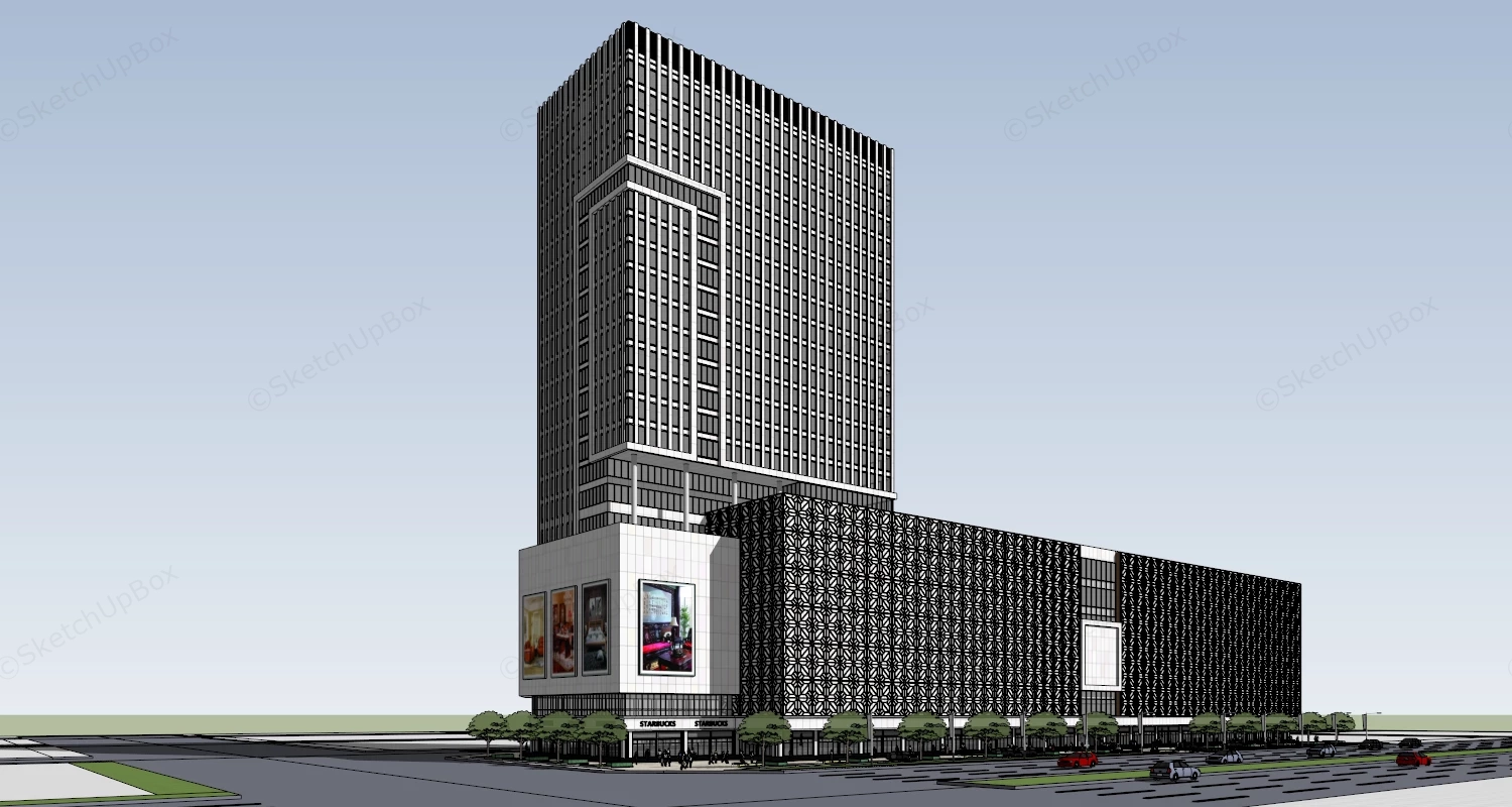 Modern Office & Commercial Centre sketchup model preview - SketchupBox