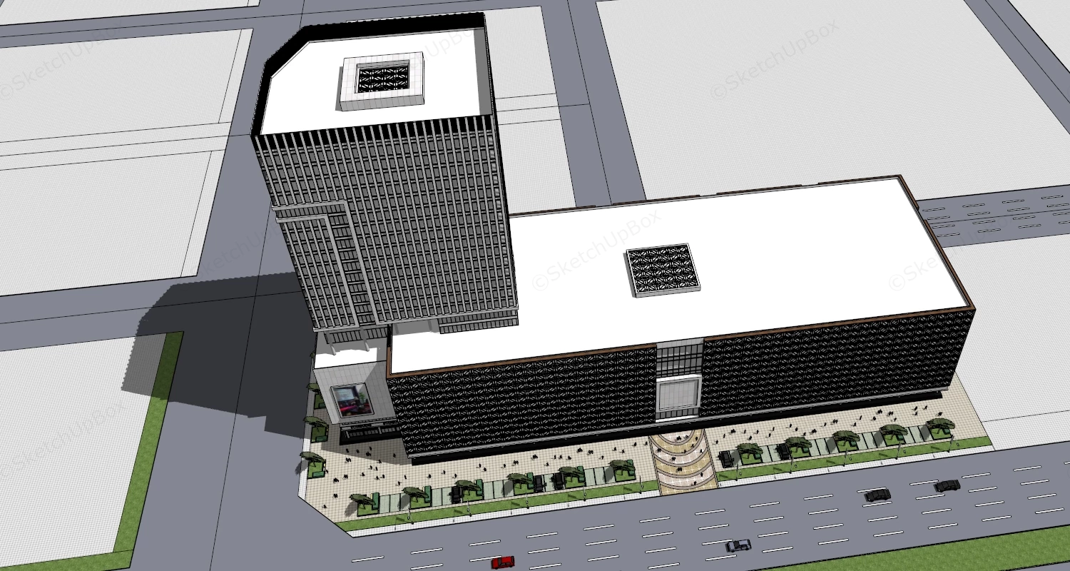 Modern Office & Commercial Centre sketchup model preview - SketchupBox
