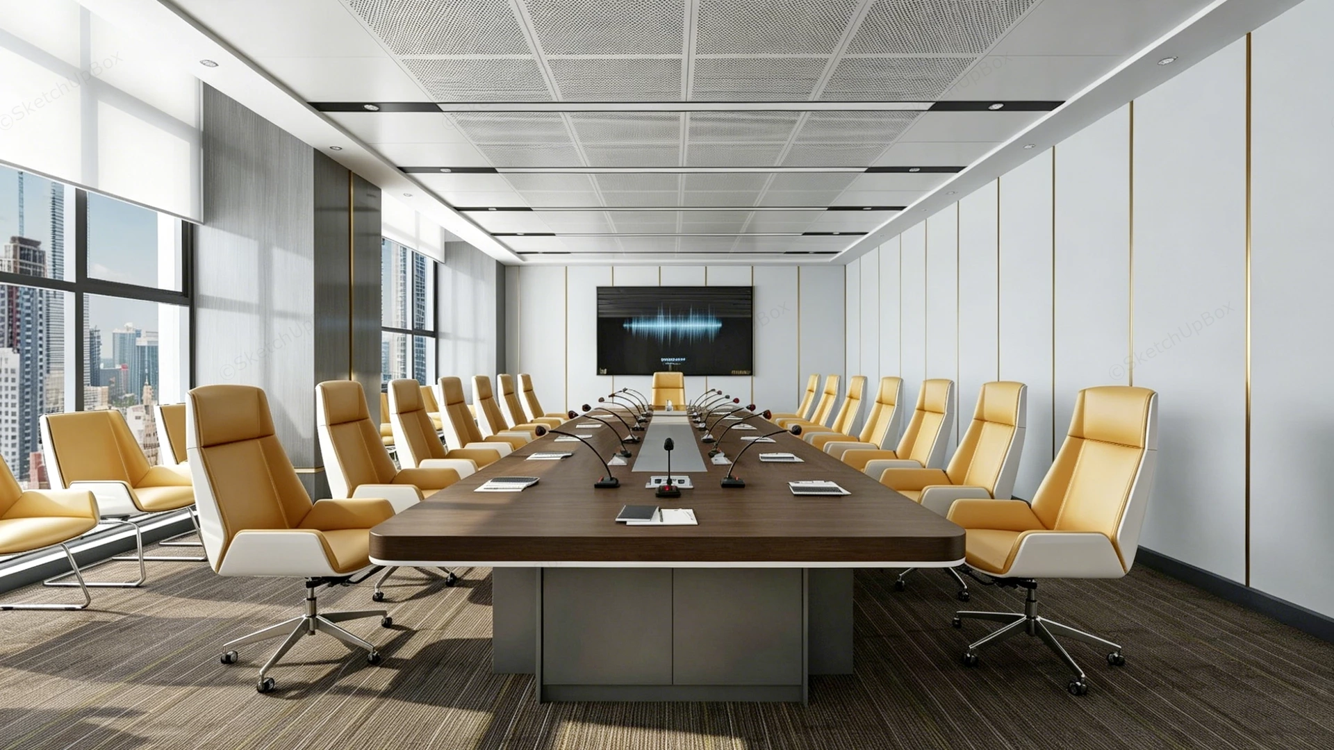 Luxury Executive Conference Room sketchup model preview - SketchupBox