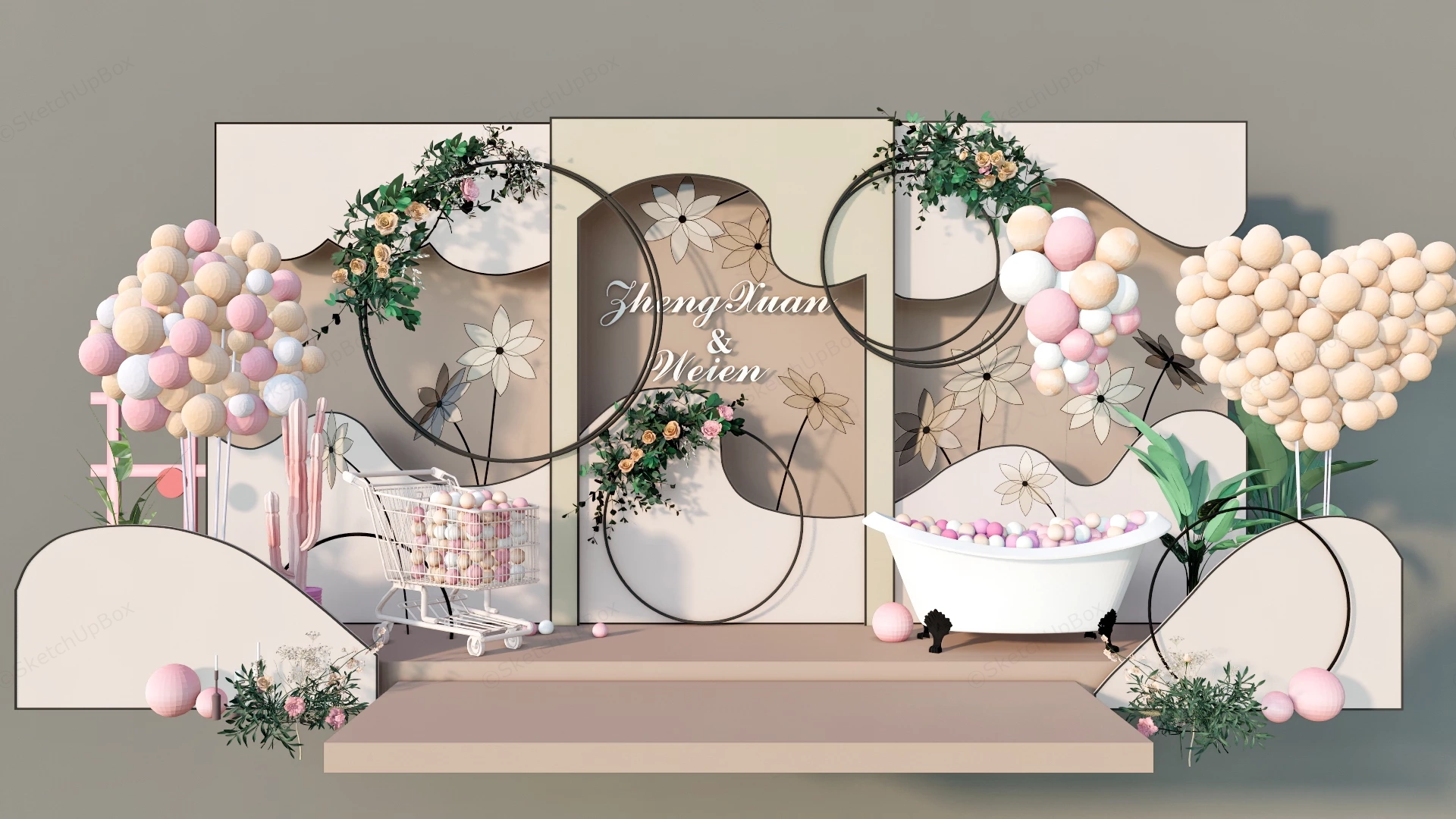 Balloon Wedding Backdrop sketchup model preview - SketchupBox