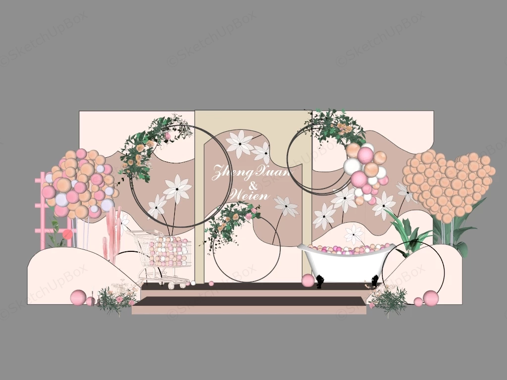 Balloon Wedding Backdrop sketchup model preview - SketchupBox