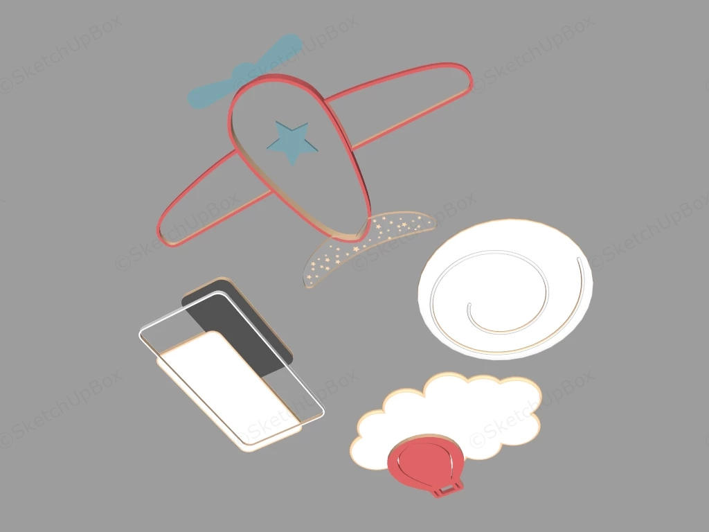 Kids Room Ceiling Light Fixtures sketchup model preview - SketchupBox