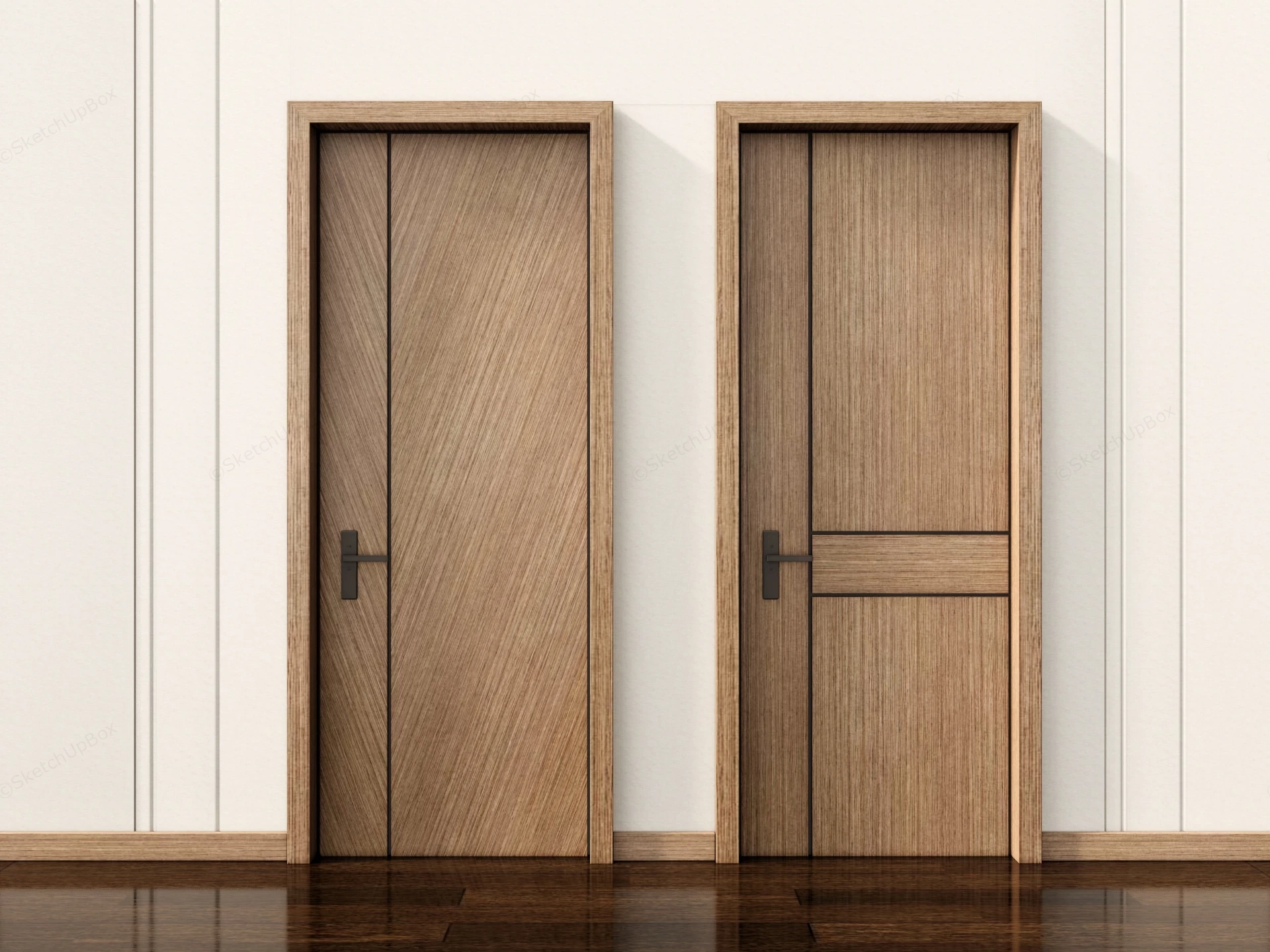 Minimalist Wooden Doors sketchup model preview - SketchupBox