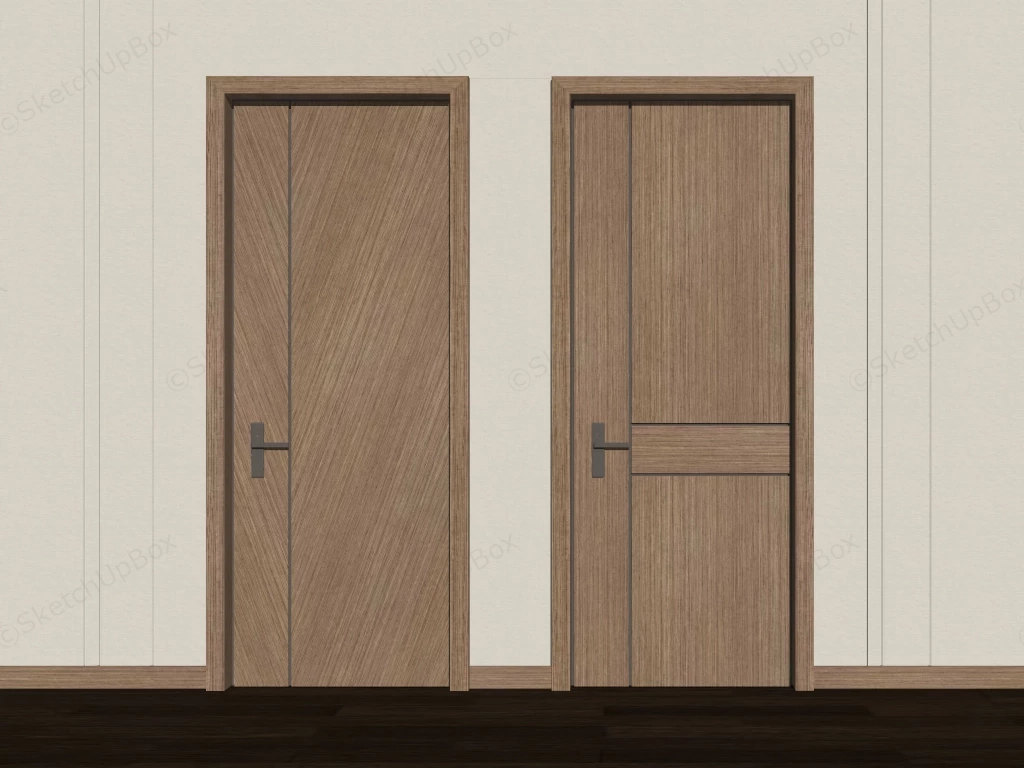 Minimalist Wooden Doors sketchup model preview - SketchupBox