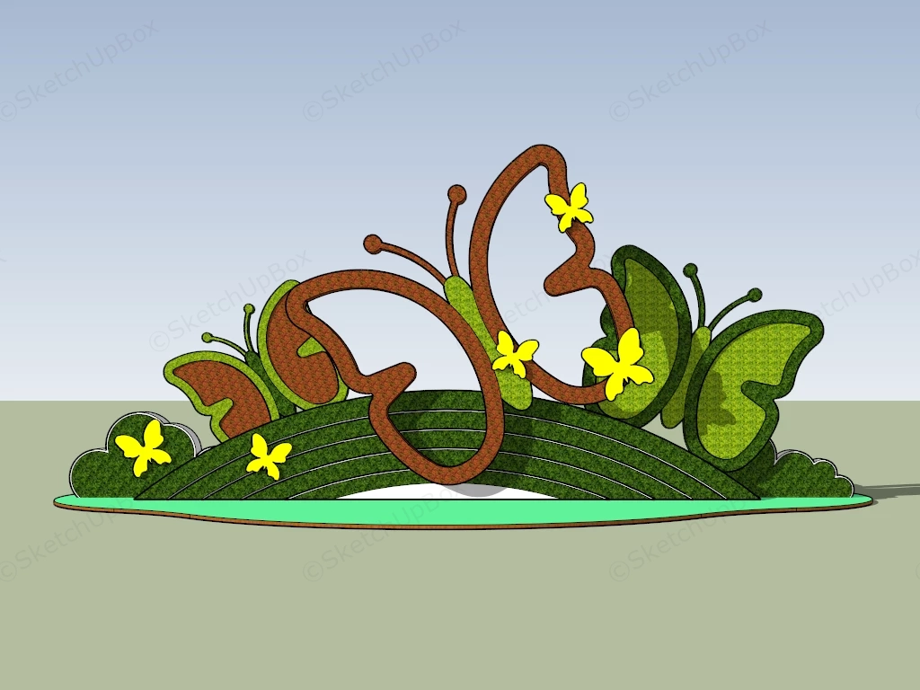 Butterfly Topiary sketchup model preview - SketchupBox
