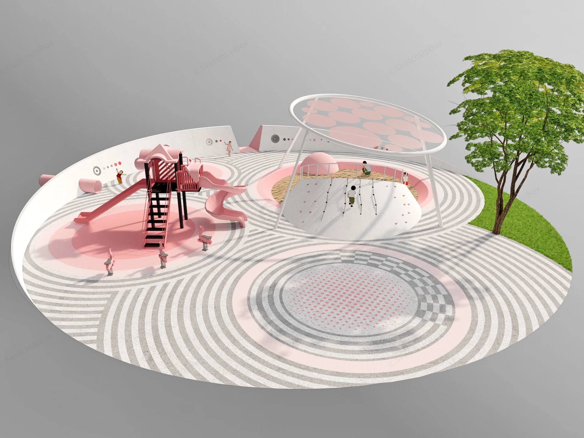 Circle Playground Design sketchup model preview - SketchupBox