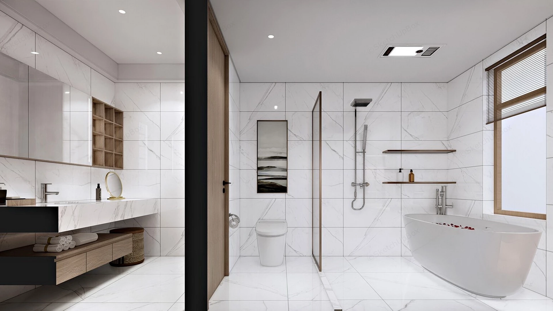 Split Bathroom Design sketchup model preview - SketchupBox