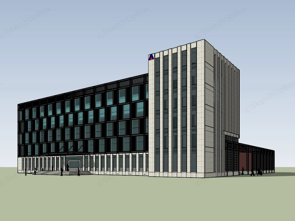 Commercial Office Building Architecture sketchup model preview - SketchupBox
