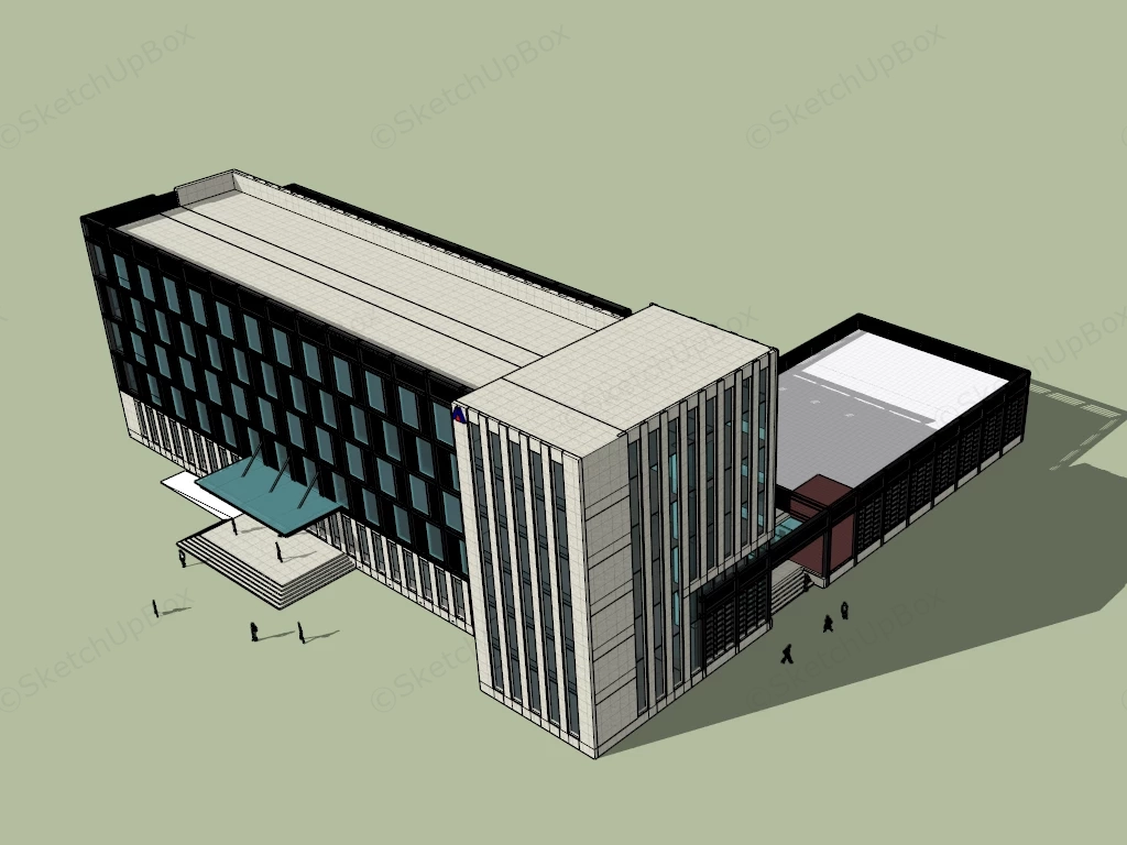 Commercial Office Building Architecture sketchup model preview - SketchupBox