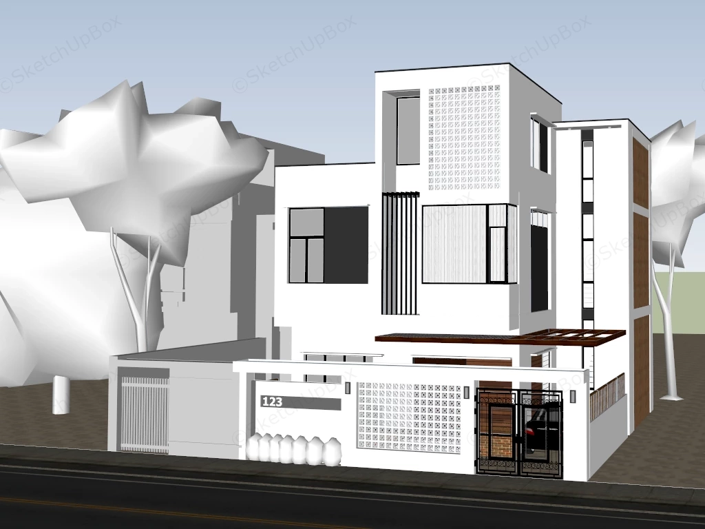 Contemporary Urban Home Exterior sketchup model preview - SketchupBox