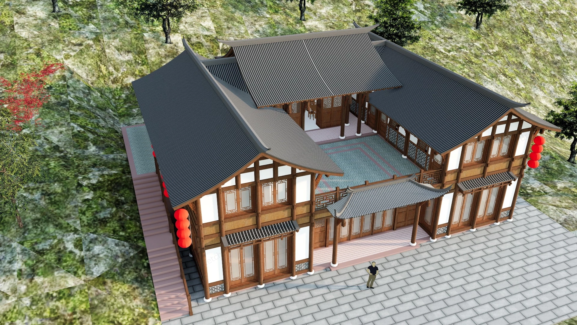 Sichuan Rural Vacation Rental sketchup model preview - SketchupBox