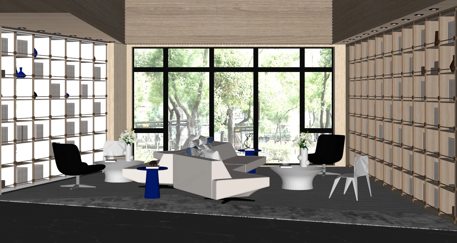 Luxury Modern Reading Room sketchup model preview - SketchupBox