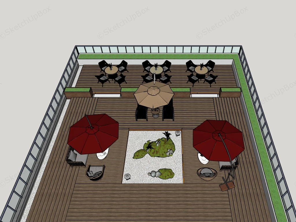Rooftop Terrace Design Idea sketchup model preview - SketchupBox