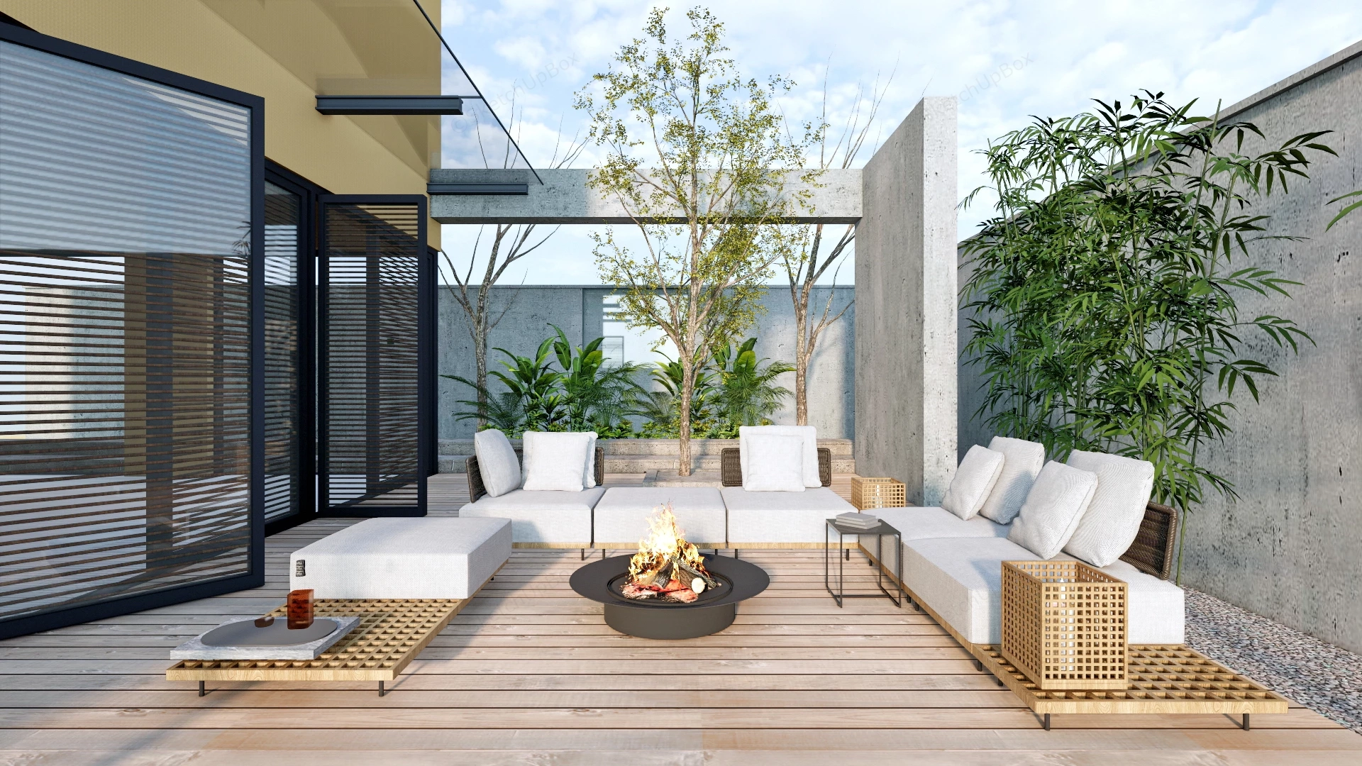 Modern Outdoor Patio Ideas sketchup model preview - SketchupBox