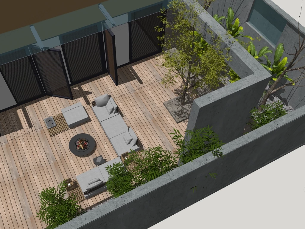 Modern Outdoor Patio Ideas sketchup model preview - SketchupBox