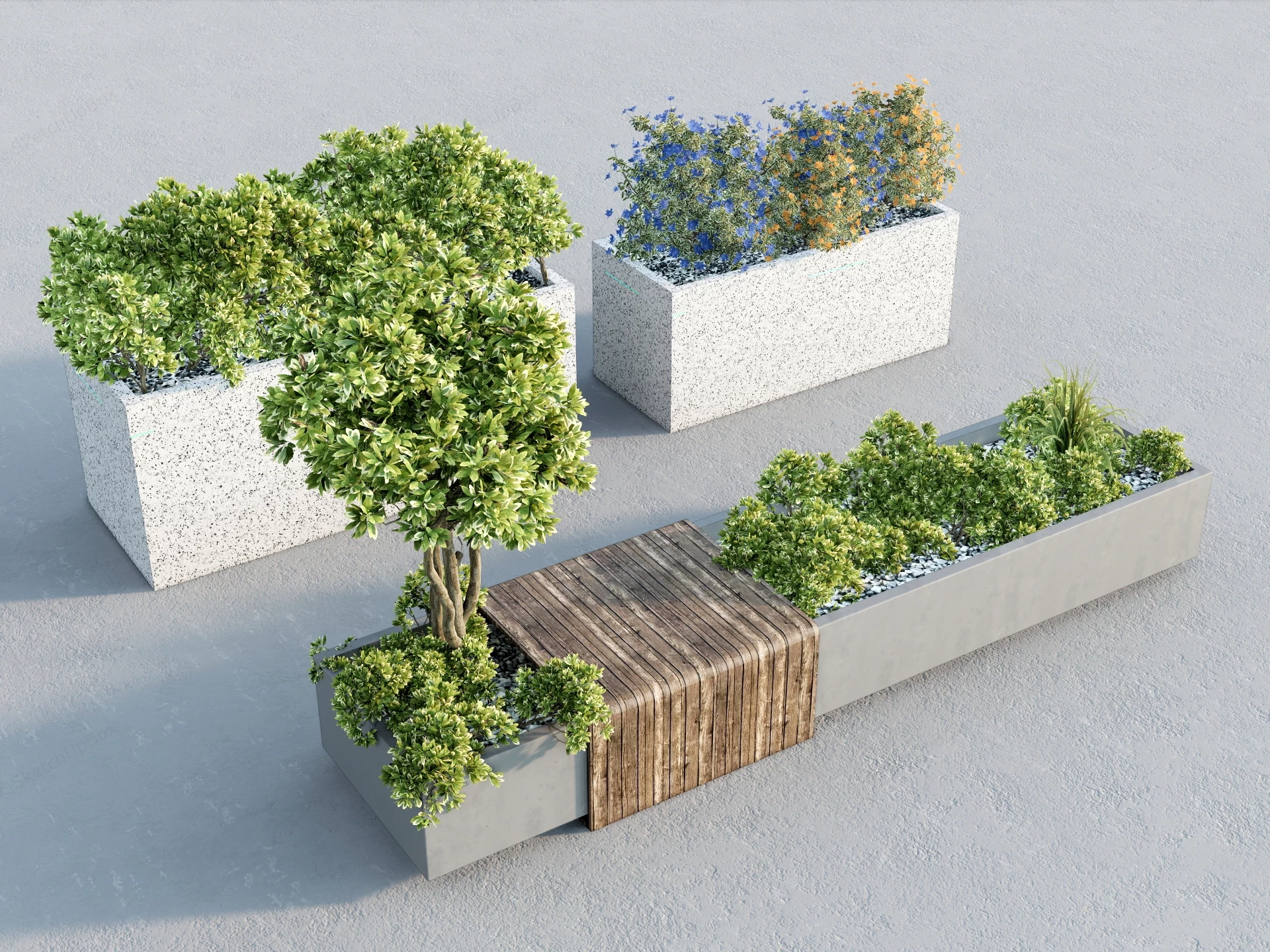 Raised Bed Planter Boxes sketchup model preview - SketchupBox