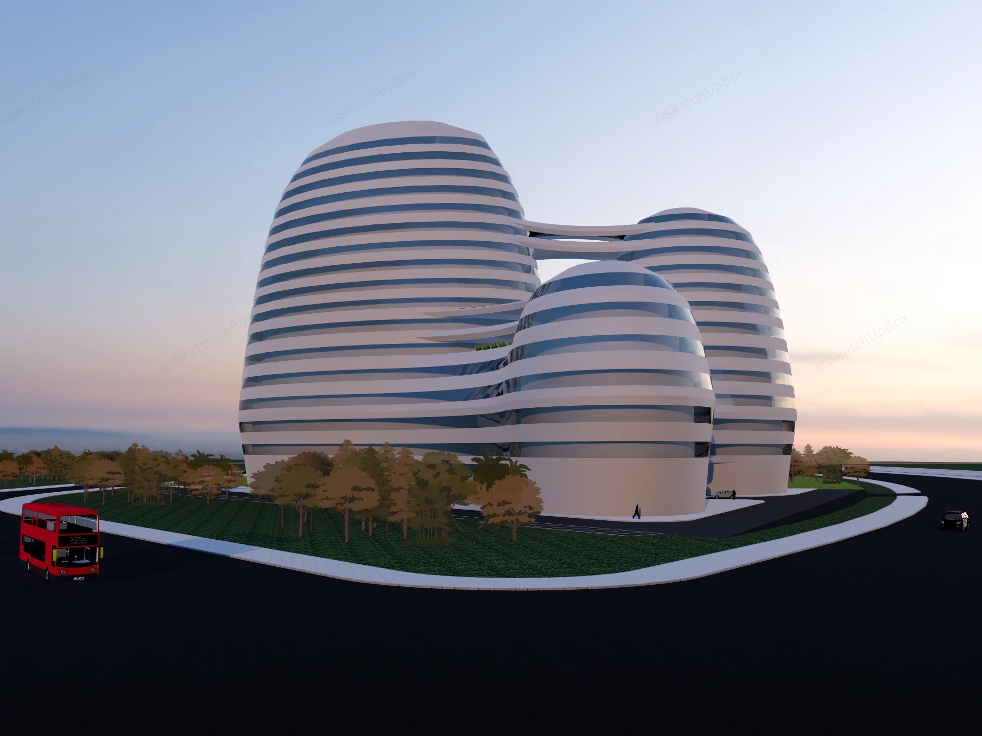 Modern Luxury Hotel Concept Design sketchup model preview - SketchupBox