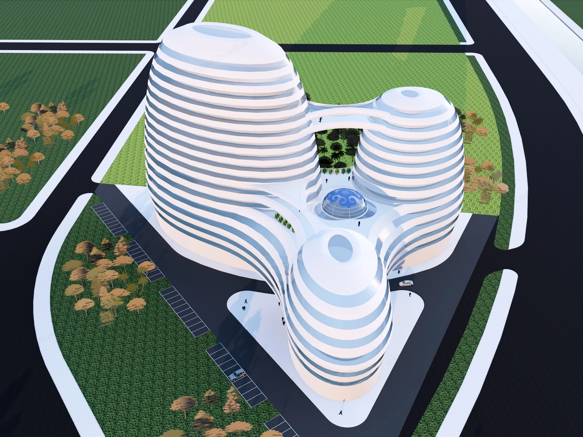 Modern Luxury Hotel Concept Design sketchup model preview - SketchupBox