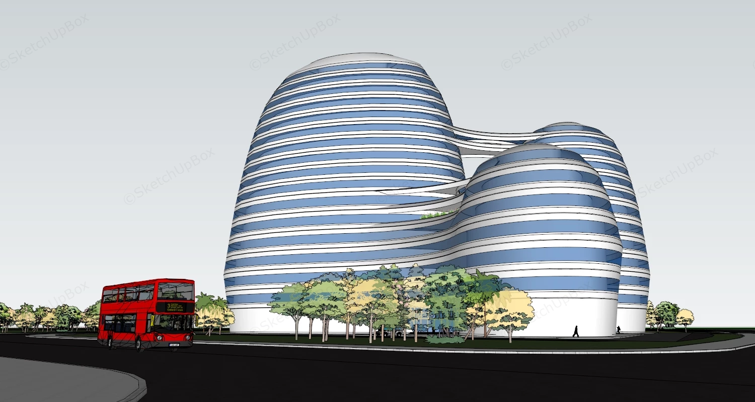 Modern Luxury Hotel Concept Design sketchup model preview - SketchupBox