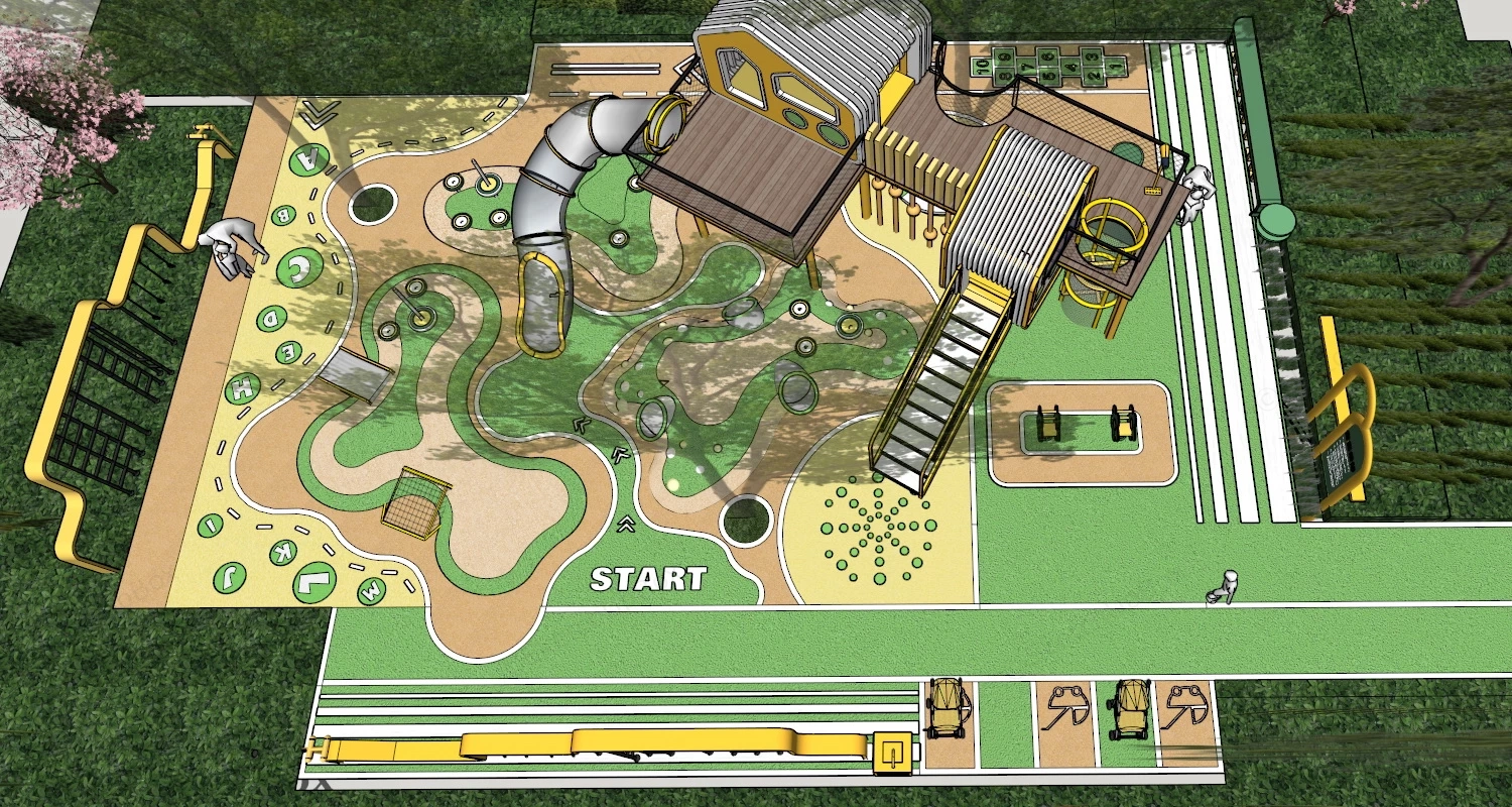 Community Playground Plan sketchup model preview - SketchupBox