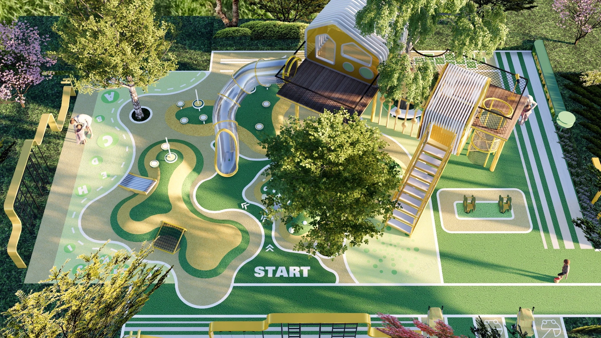 Community Playground Plan sketchup model preview - SketchupBox