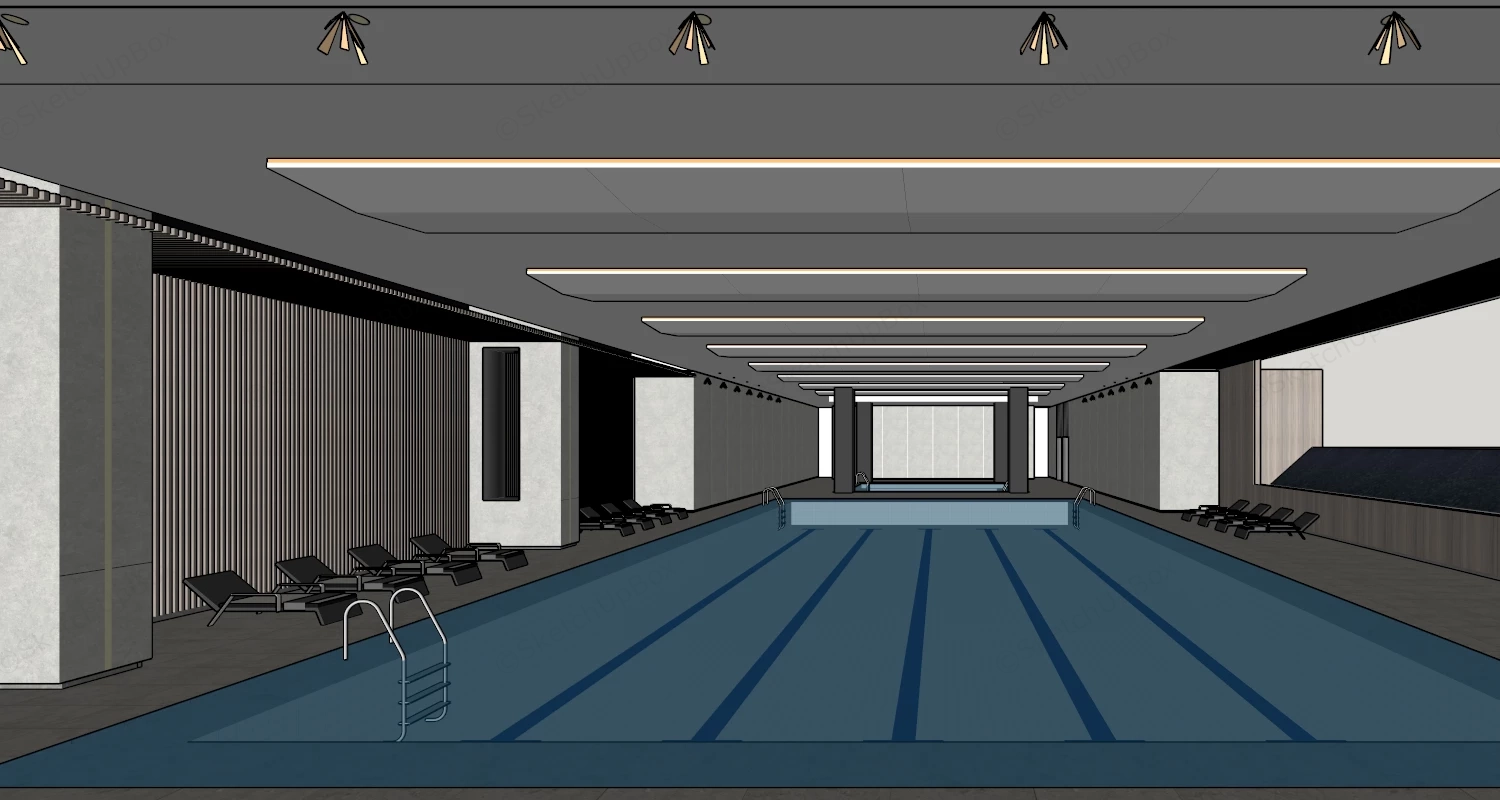 Indoor School Swimming Pool sketchup model preview - SketchupBox